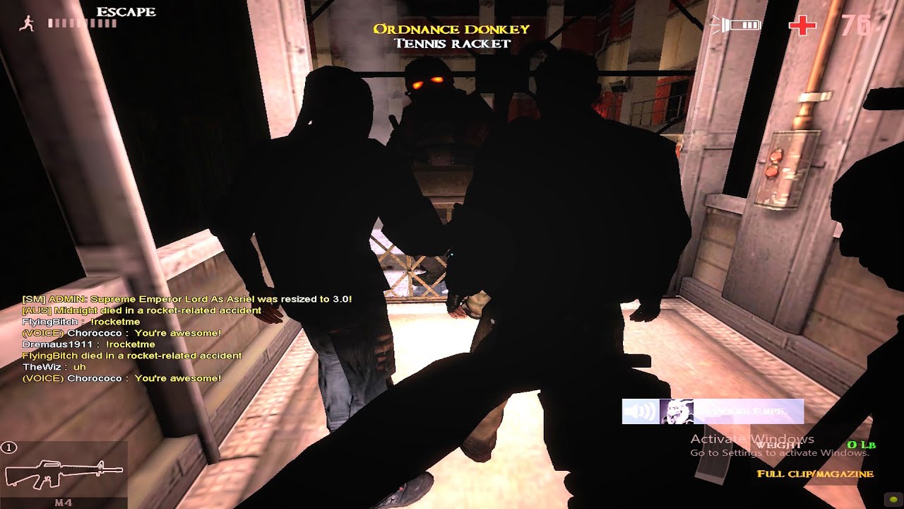 Zombie Panic! Source Gameplay: Mutual Place Tense Moments and Victory