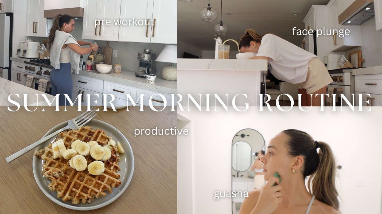 RELAXING SUMMER MORNING ROUTINE: realistic but productive,  friday morning & my workout routine