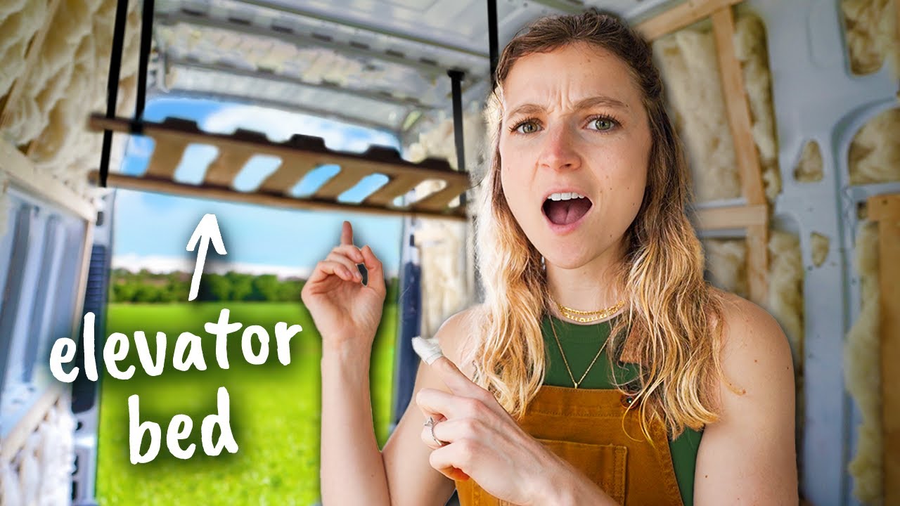 We Built an Elevator Bed in our Van