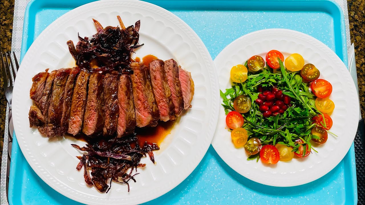 New York Strip Steak With Red Wine Reduction Sauce
