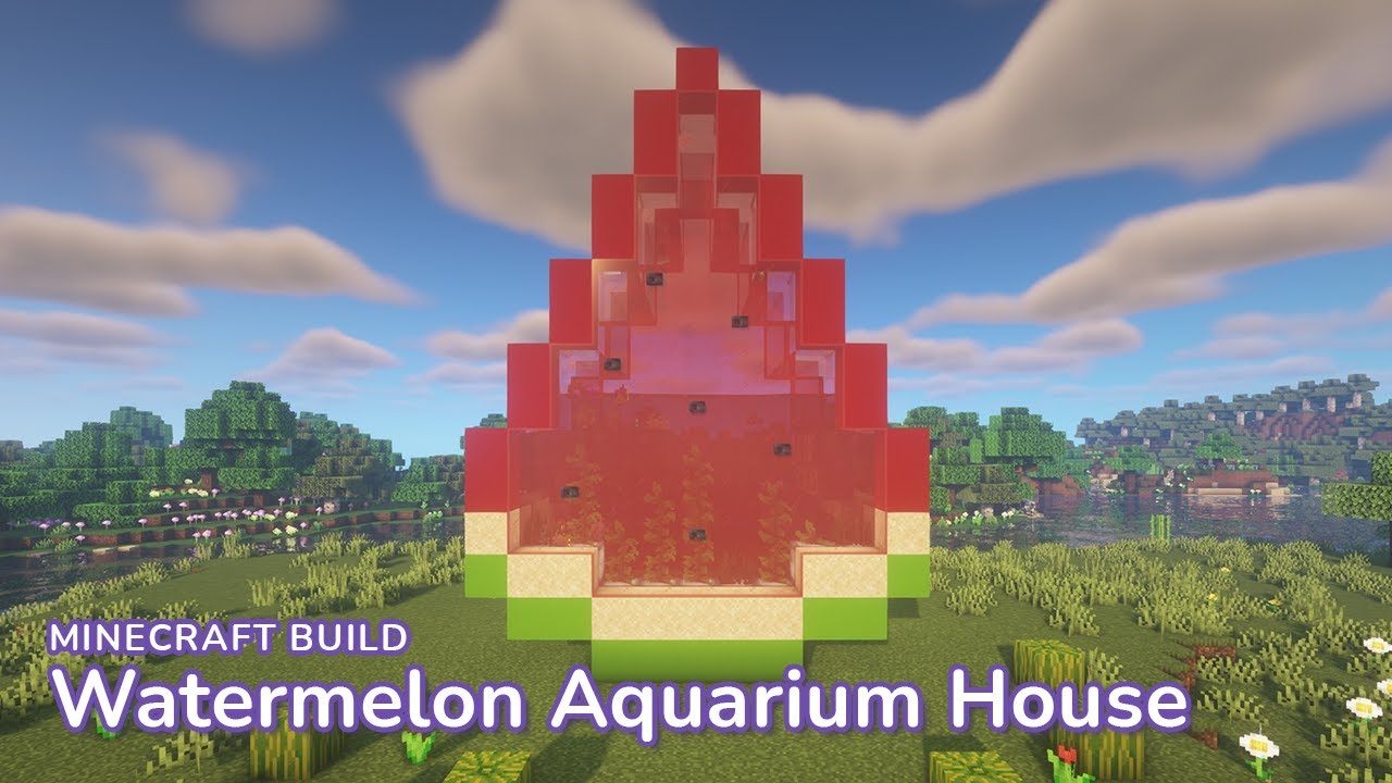 Minecraft: Cute Watermelon Aquarium House 🍉