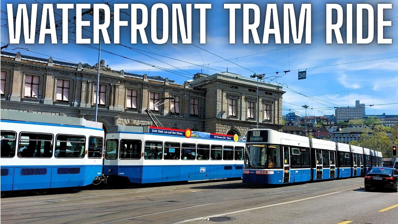 Zurich Public Transportation Trip: Riding Scenic Waterfront Tram Line