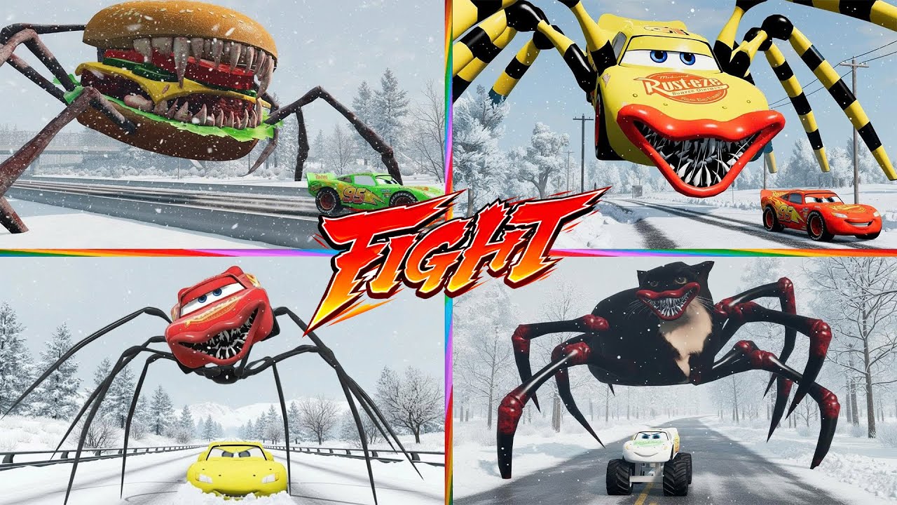 McQueen 🆚 Zombie Pit! Giant Spider McQueen vs. Supercar | The World's Most Epic Showdown 🌏