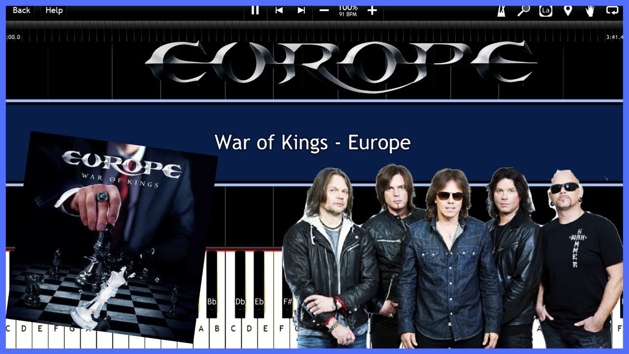 War of Kings - Europe (Synthesia) [Tutorial] [Instrumental Video] [Download]