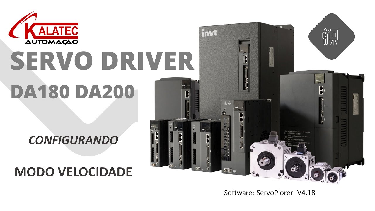 Servo Motor KALATEC -INVT:   Como configurar o  Modo Velocidade nos Servos Drivers DA180 ou DA200