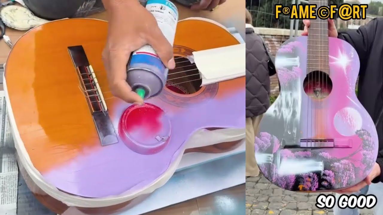 Street Art on Gitar 🎸| F®ame ©F @rt  | #art #guitar 
