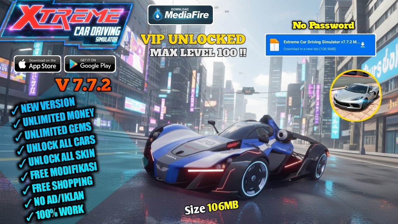 Extreme Car Driving Simulator Mod Apk 7.7.2 Последняя версия 2026 года - Неограниченные деньги и ...