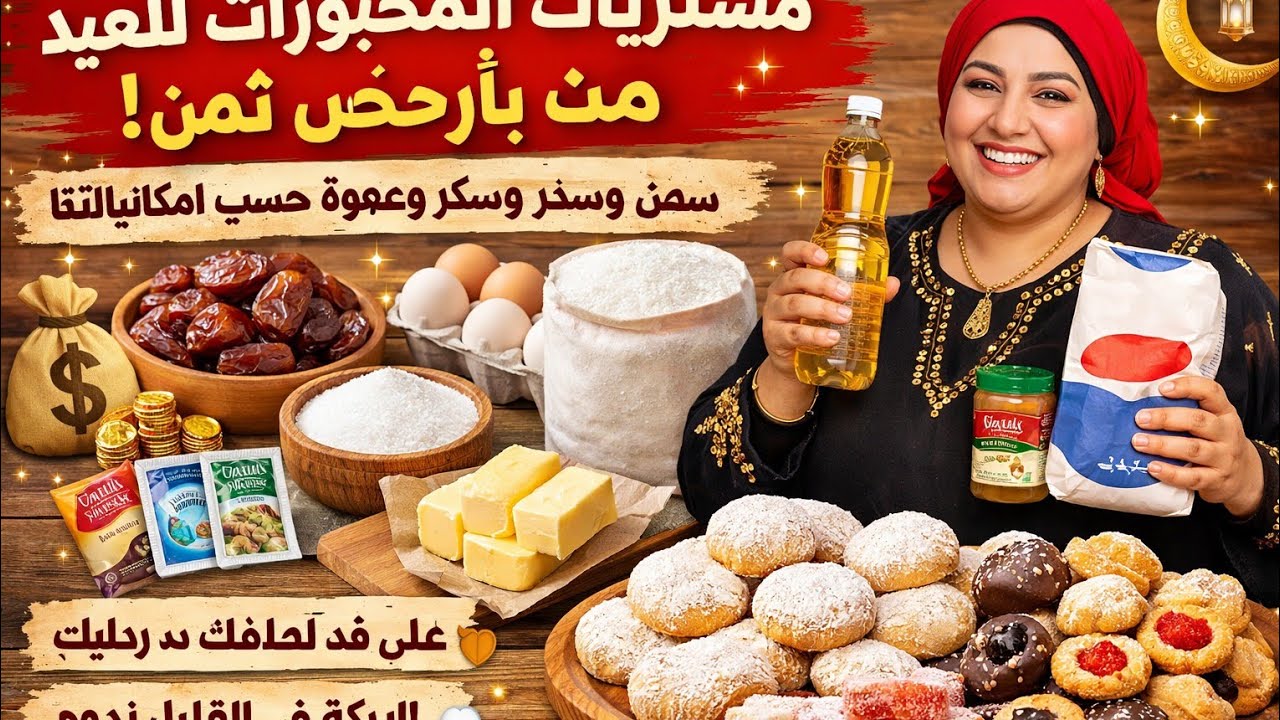 مشتريات العيد بالتوفير الذكي 🛒 كل خامات الكحك والبسكوت والبيتي فور من غير ما نضغط الميزانية