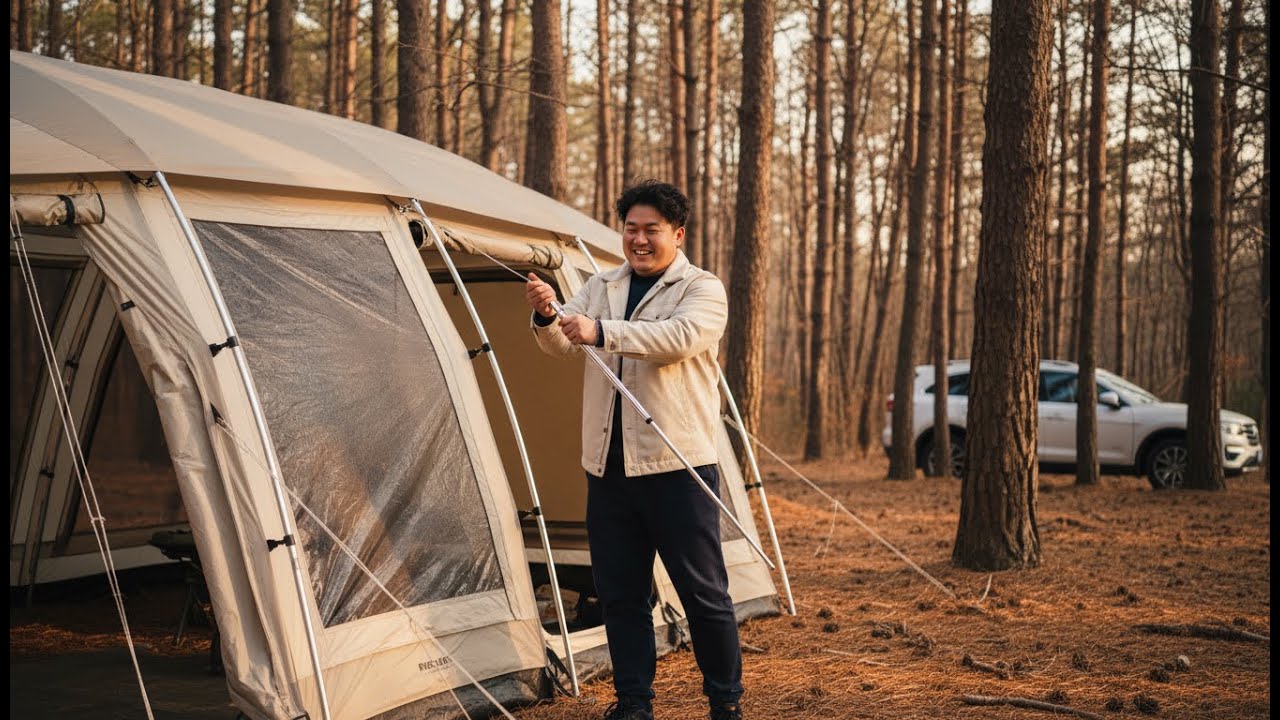 Forest Camping in USA | Chubby Camper&rsquo;s Solo Trip in a Leafless Woods
