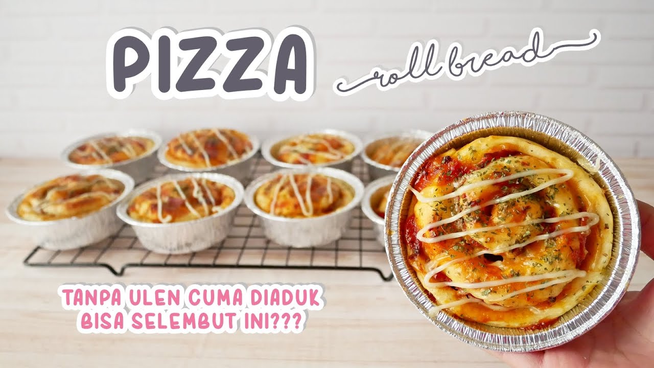 Tanpa Ulen Cuma Diaduk Bisa Selembut ini?? PIZZA ROLL BREAD TANPA ULEN TANPA MIXER