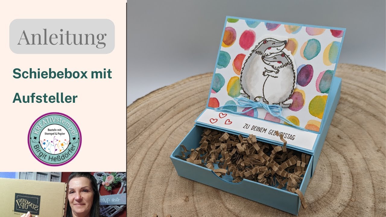 Anleitung Schiebebox mit Aufsteller Kuschelgr&uuml;&szlig;e von Stampin`Up!