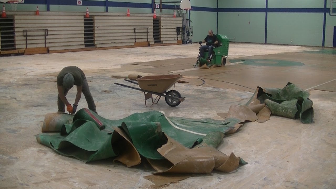 How to Remove Cushioned Vinyl Gym Flooring