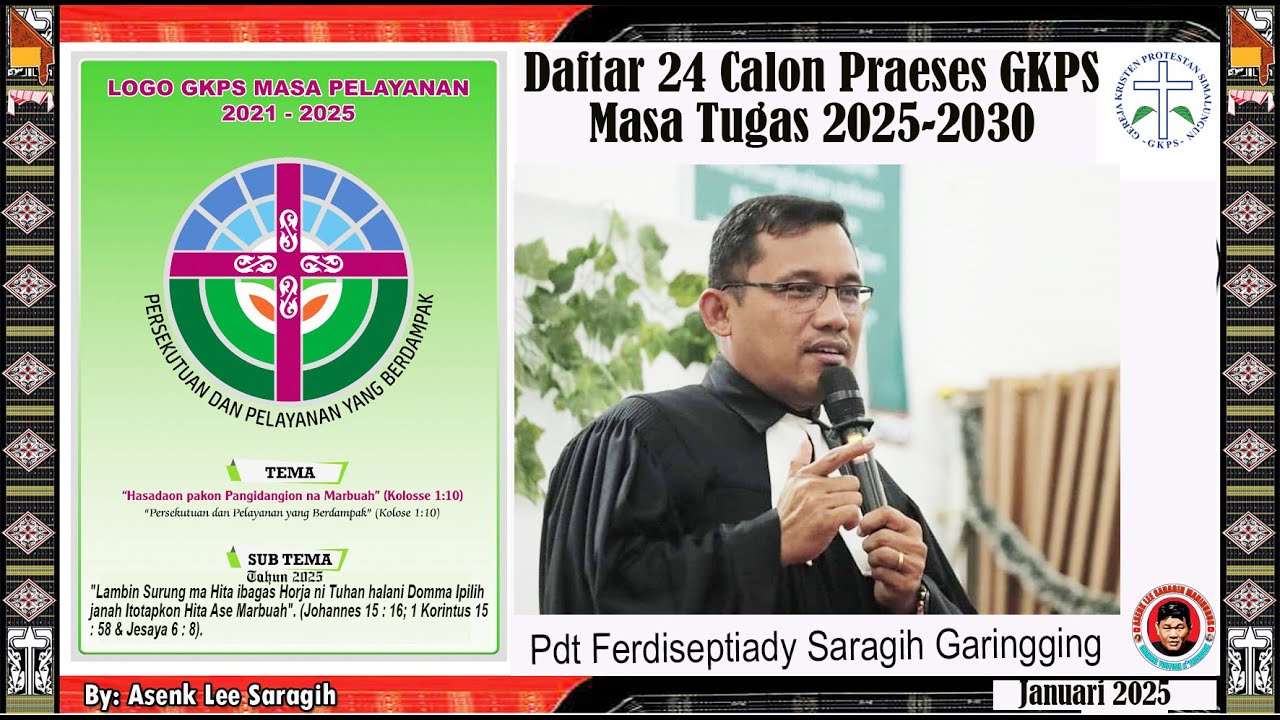 Wajah 24 Calon Praeses GKPS Periode 2025 2030 I Dipilih Pada Sinode Bolon GKPS Juli 2025