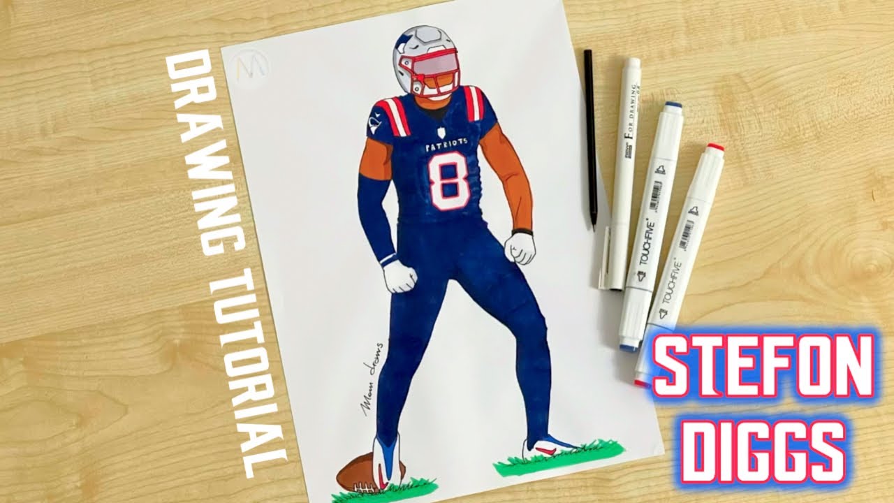 How to draw Stefon Diggs / How to draw New England Patriots NFL players