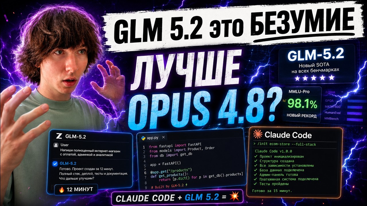 GLM-5.2 это БЕЗУМИЕ. Лучше ОПУСА (?)