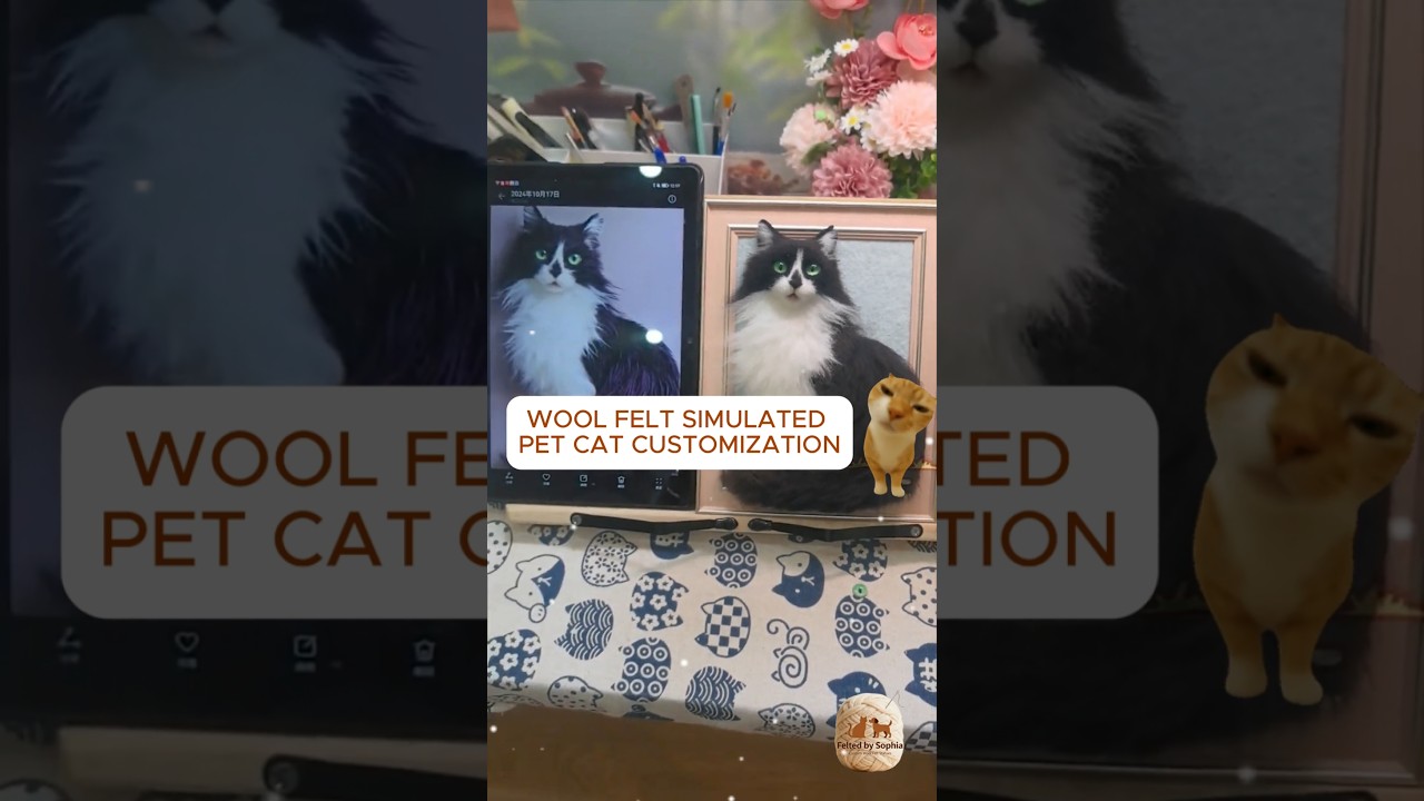 custom Wool Felt Simulated Pet cat Customization #customized