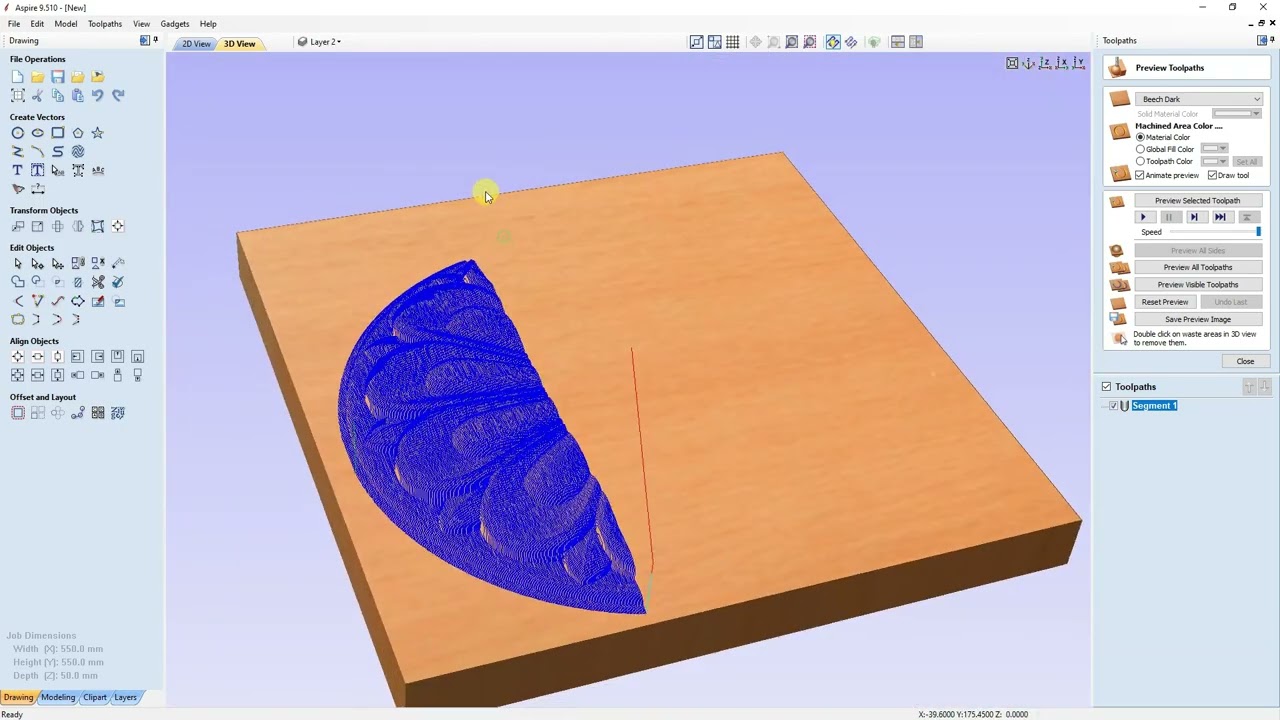 🎬 Generisanje putanja u segmentima za 3D modele u Vectric Aspire programu 🚀✏️