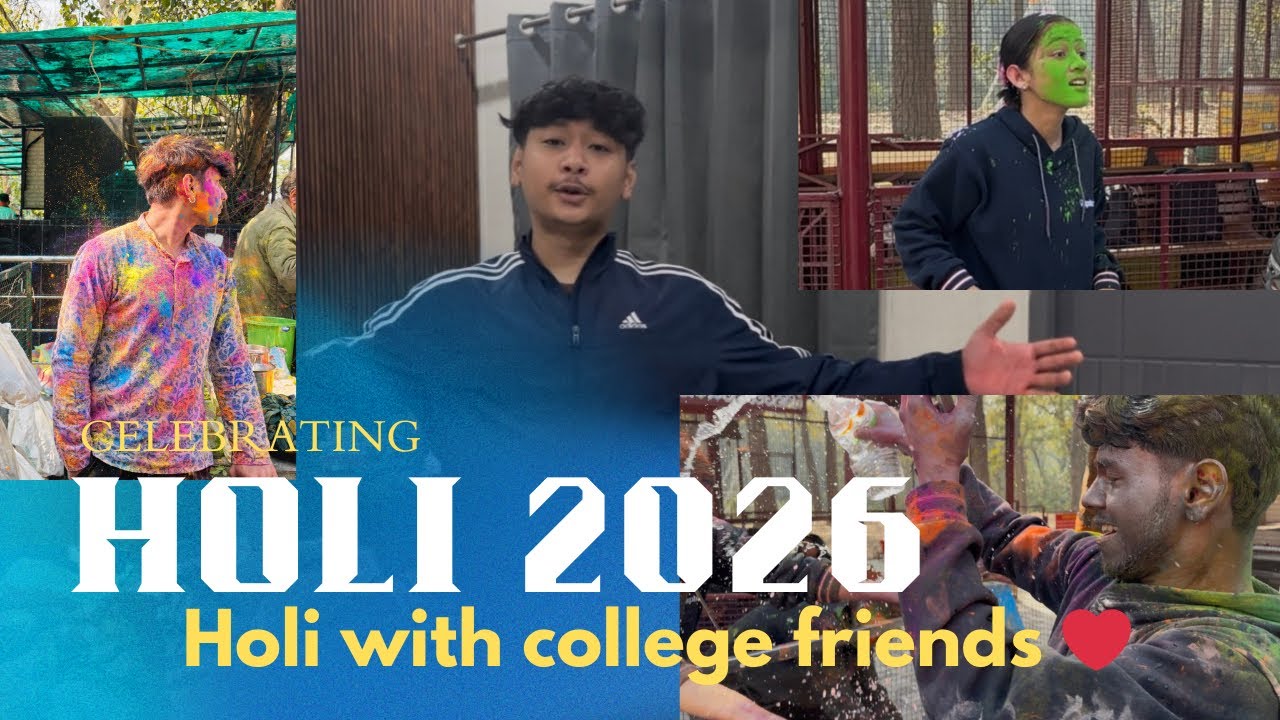 College friends Ke sath phle holi ❤️🥳🥳🥳#viral #holi #holispecial #youtubeshorts #youtube 