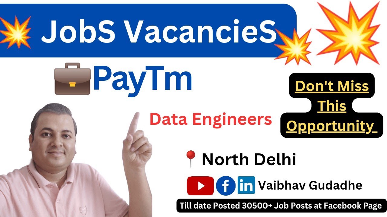 PayTm is Hiring | Delhi | Data Engineers #delhi #delhijobs #paytm #dataenginnerjobs