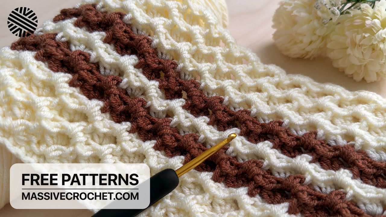 SUPER EASY Crochet Pattern for Beginners (1 ROW REP)! 👌 Crochet Stitch for Blanket, Bag & Scarf