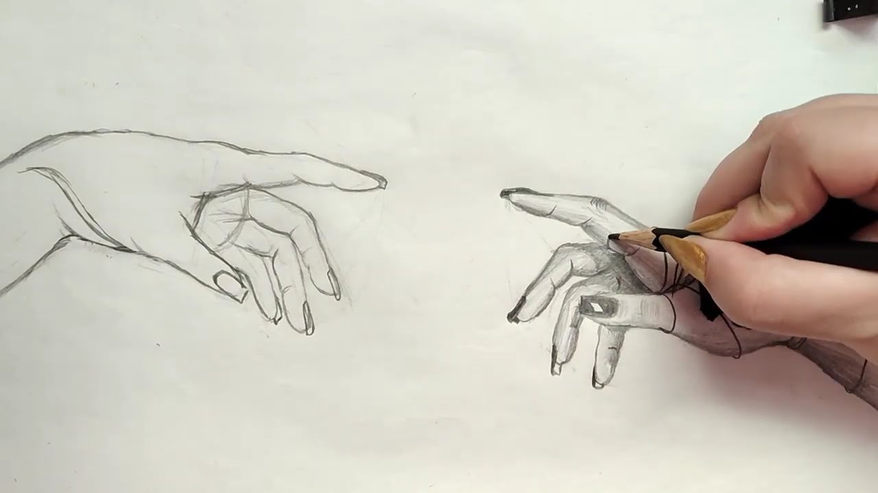 THE CREATION OF ADAM ✨ ( EASY ONE PENCIL DRAWING GUIDE )