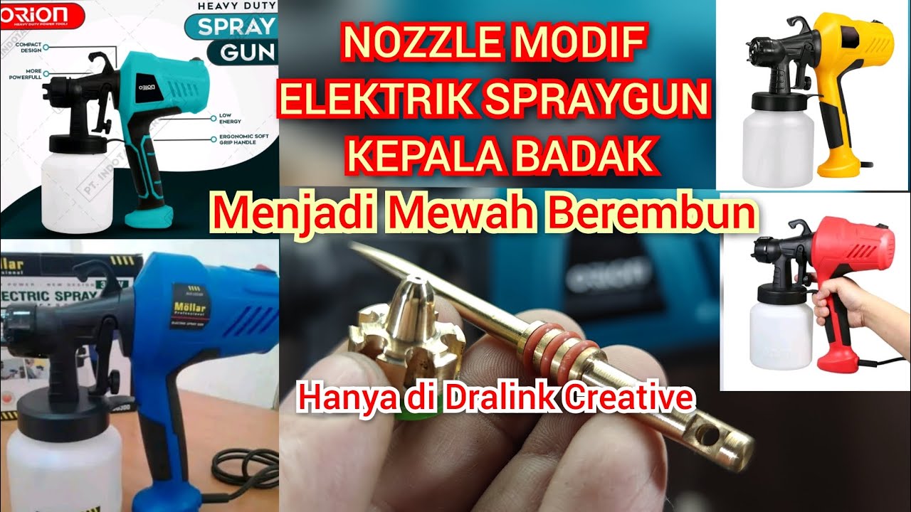 Eps30: Nozzle Modif Spraygun Elektrik BADAK jadi HALUS Berembun (RYU RSE800 TIDAK BISA PAKAI)