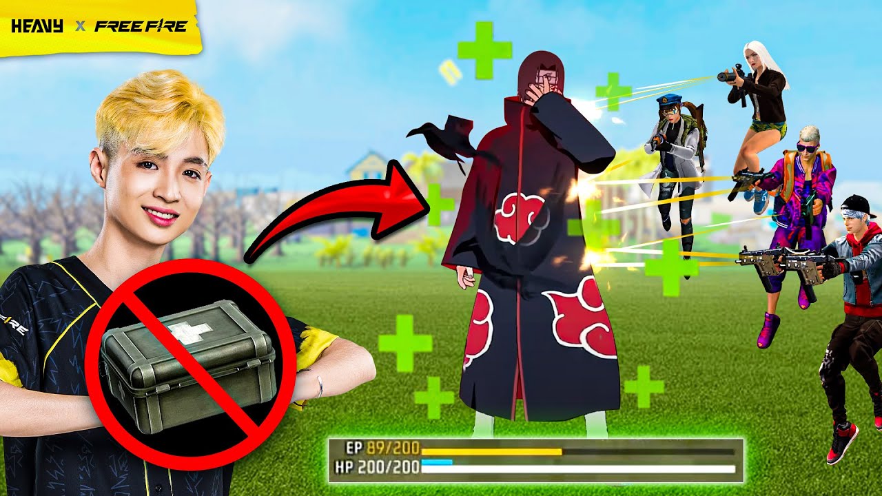 FREE FIRE: Uchiha Khabi Khai Mở Nhẫn Thuật Bất Tử với Combo Siêu Hồi Máu lấy Booyah | HEAVY FF