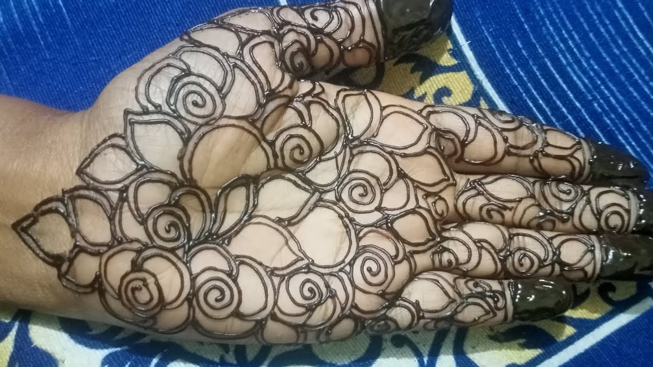 Easy frant hand flower mehndi design subscribe 
