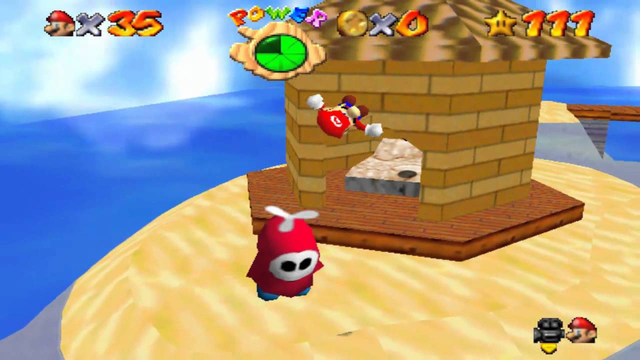 Super Mario 74 Walkthrough Part 18: Sunny Beach [No Save States]
