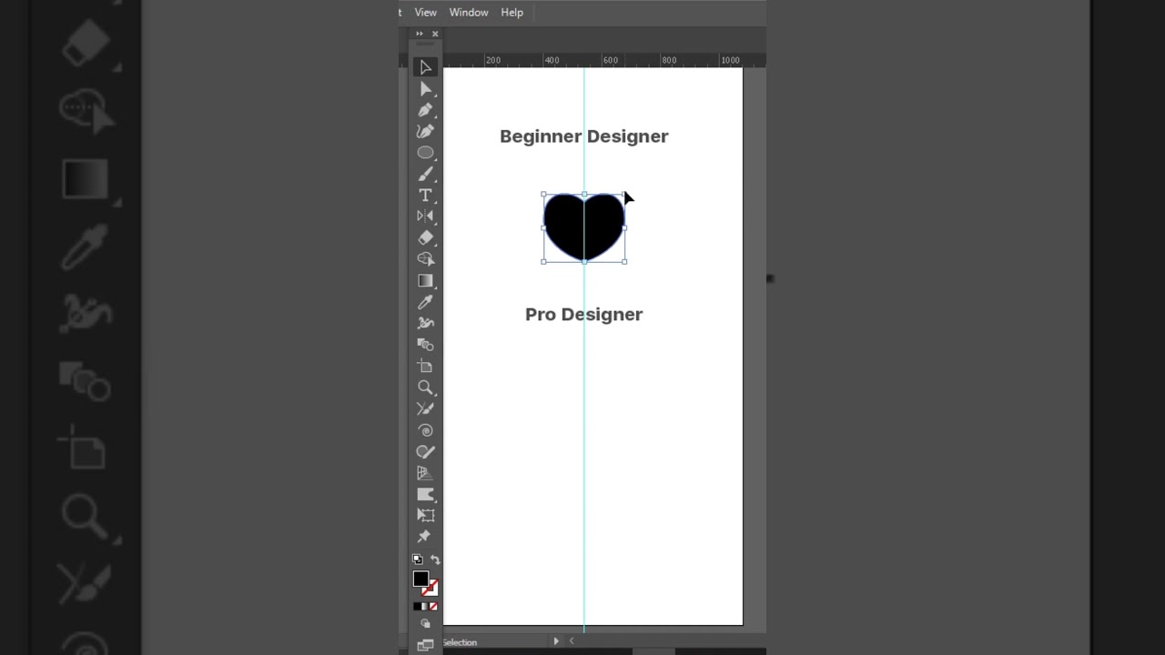 Adobe illustrator 101 - Drawing Heart shape (Beginner vs Pro method) Follow for more tips and tricks