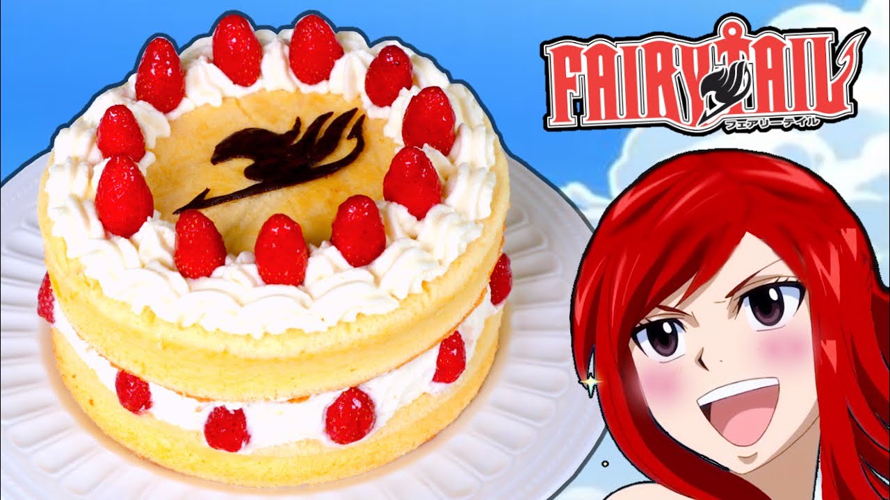 Fairy Tail 🍰 Le gâteau à la fraise d'Erza - Fantasia Strawberry Cake recipe 🍓
