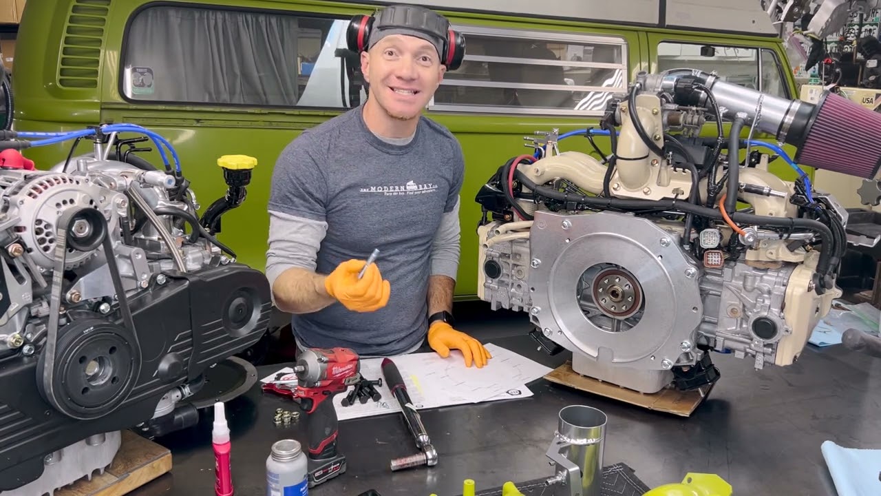 How to Install VW Subaru Conversion KEP Kennedy Engineering Auto Transmission Adapter Pt 2: BOLT-UP