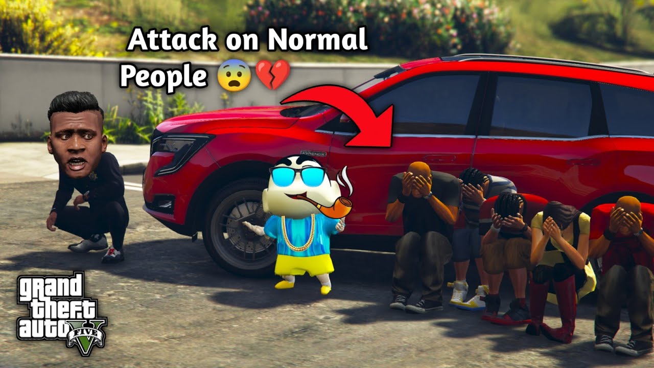 GTA 5 : Shinchan Gangster Try To Attack Normal People😨Franklin Make Police Very Angry 😡 Ps Gamester