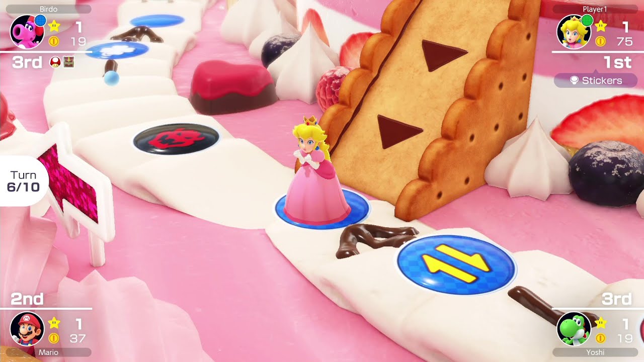 Mario Party Superstars #21 Peach's Birthday Cake 10 turns (Peach Vs Birdo Vs Yoshi Vs Mario)