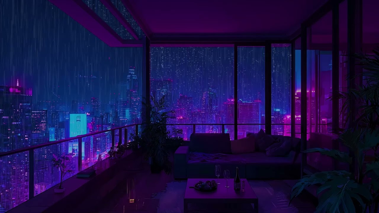 Singapore Rainy Skyline – Relaxing Lofi Ambience from a Luxury Apartment with City Lights