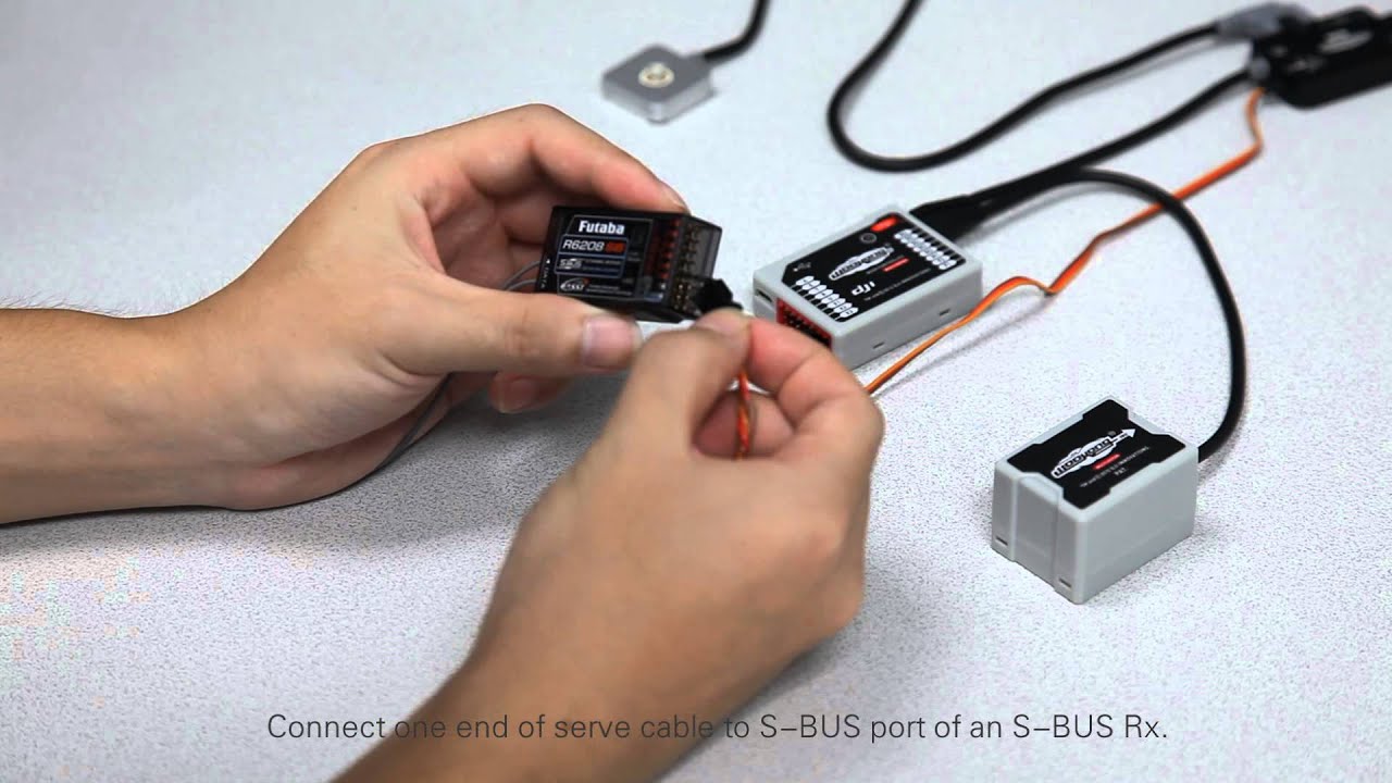 DJI WooKong-M Setup Demo-Main Controller&Futaba S-BUS Receiver Connection