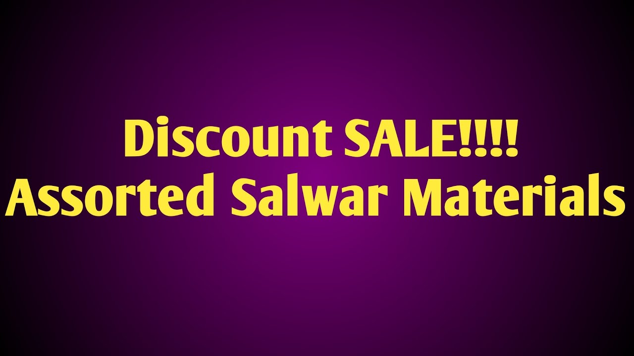 🚨 Discount SALE!!!!!!🚨 Assorted Salwar Materials #trending #sale #discountsale #salwarsuit 