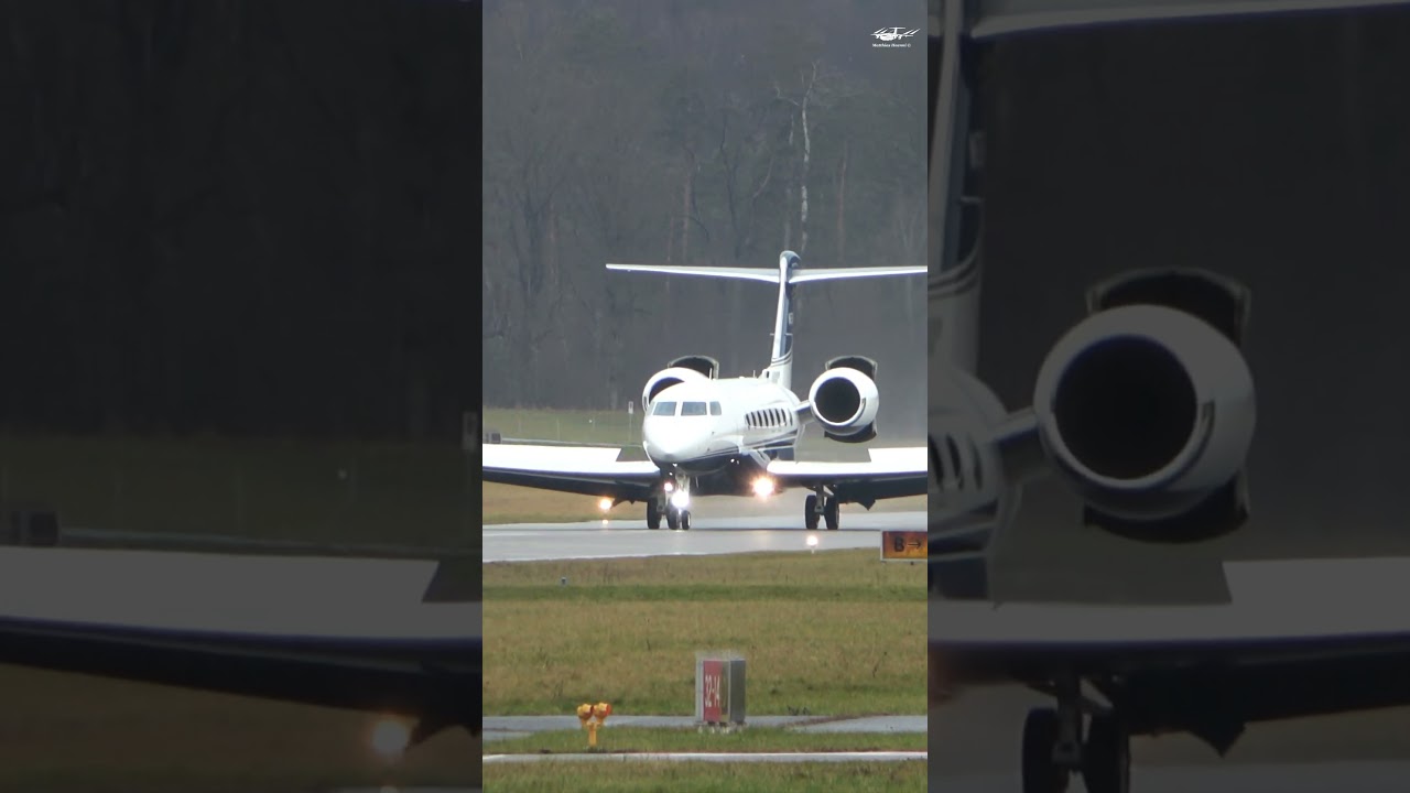 Thrilling Gulfstream G650 Landing at Bern from Brazil - Waving Pilots!