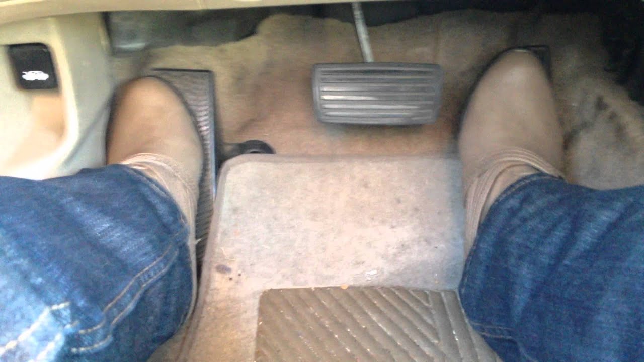 Driving in my brown boots with jeans over.