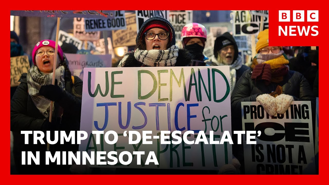 Donald Trump says government will 'de-escalate' in Minnesota after Pretti shooting | BBC News