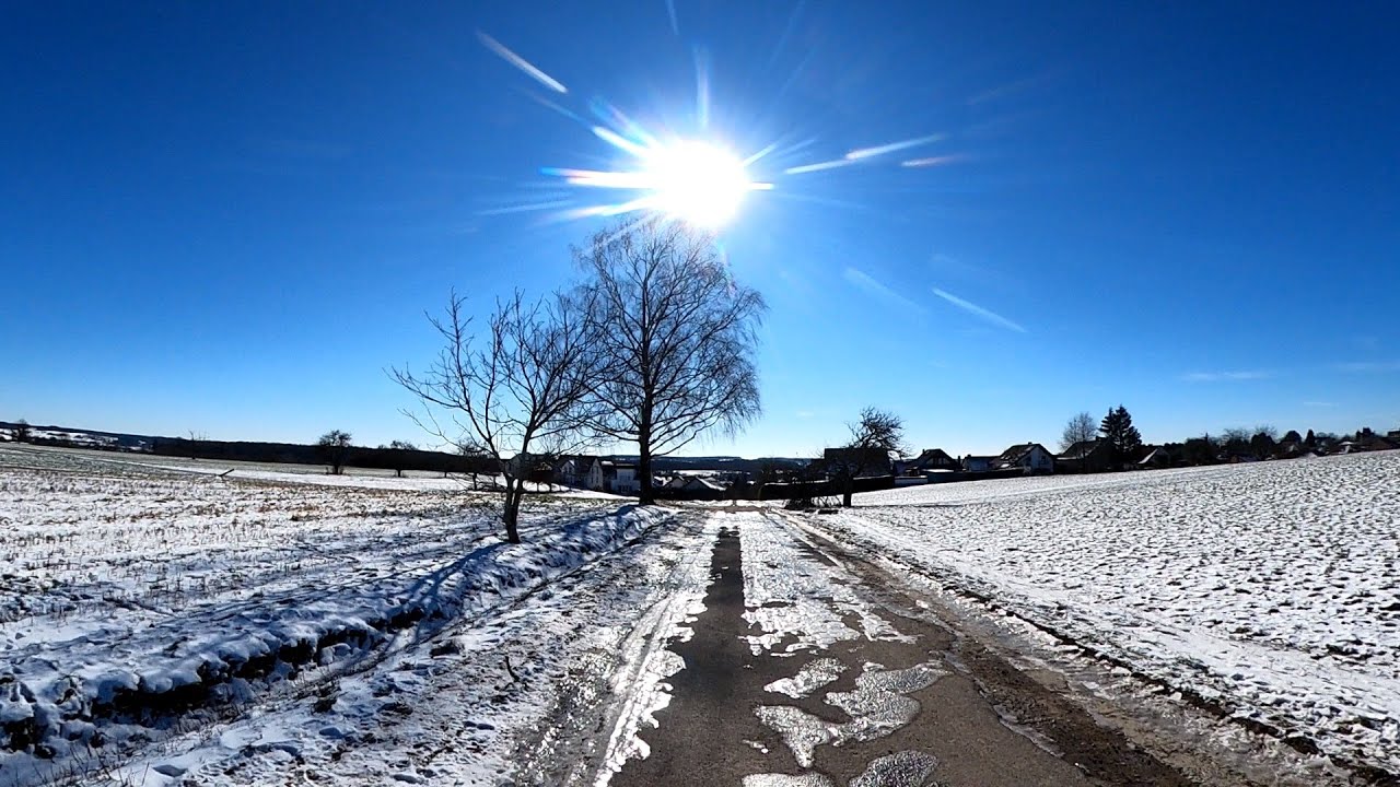 short Sunshine Fat Burning Winter Cycling Workout 🚵‍♂️🥶💨 Gopro Ultra HD Video