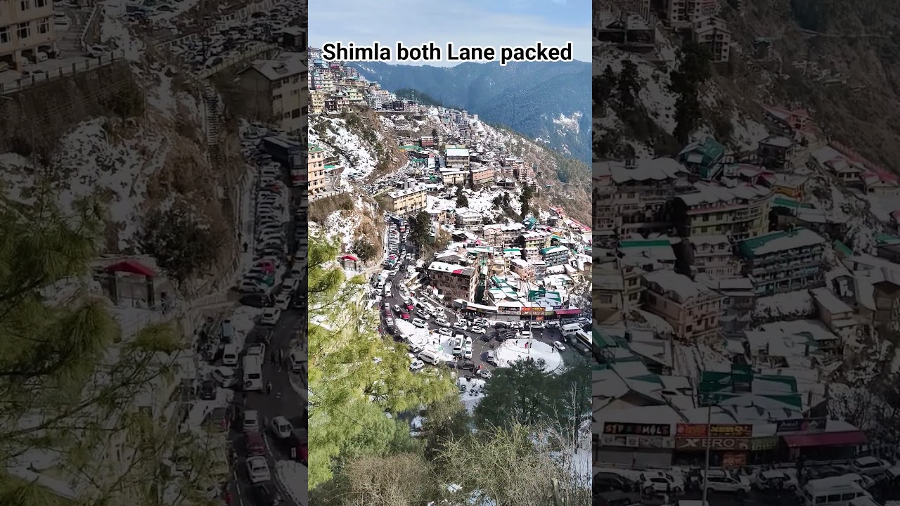 Shimla traffic Jam - Both Lanes packed with traffic Jam