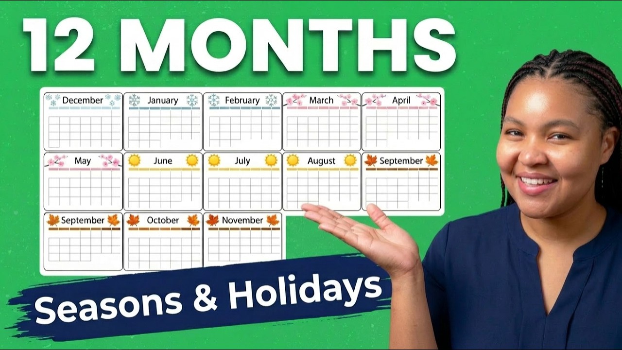 Learn English Speaking: 12 Months of the Year | Seasons & Holidays | A1