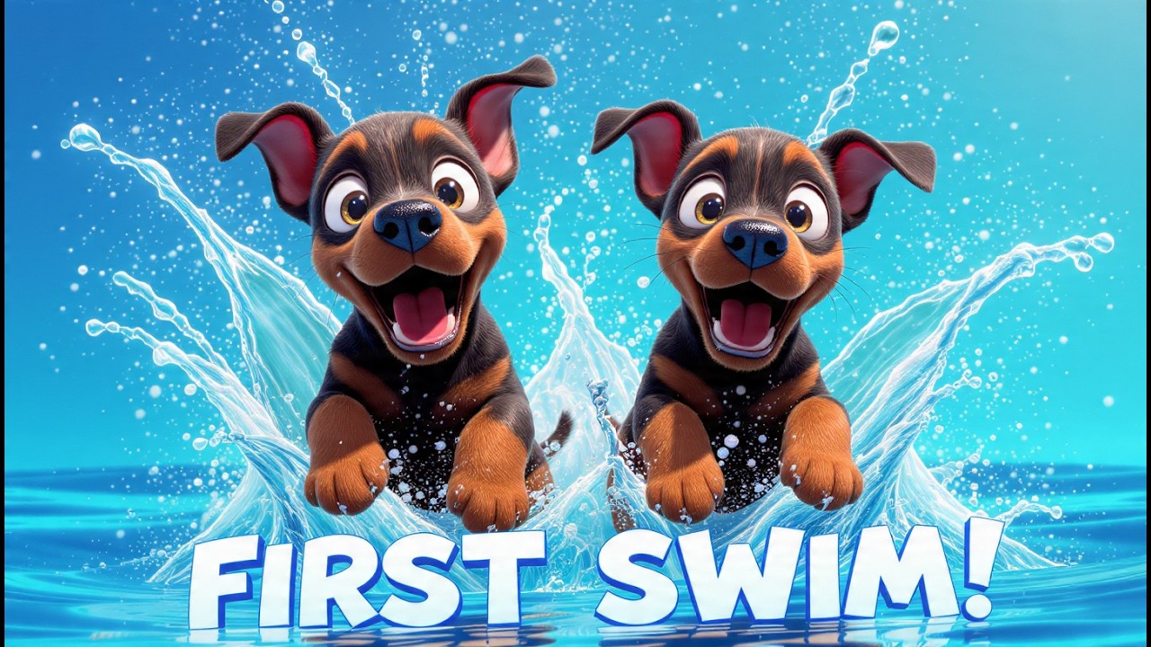 🐶 Dobies’ Swimming Lesson Story #viralvideo #foryou