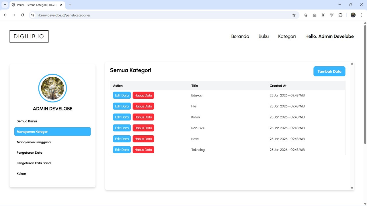 Website Perpustakaan Digital Eps 28 : Integrasi List Kategori di Panel Admin