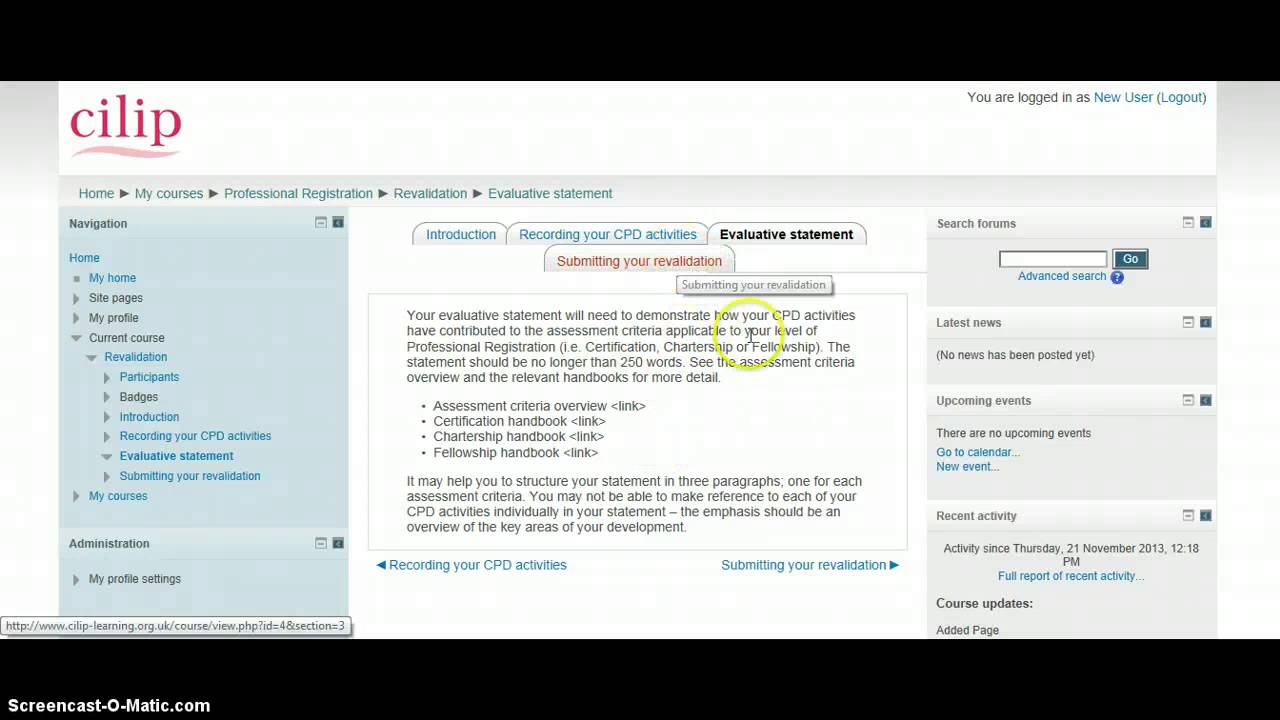 Getting started on the VLE