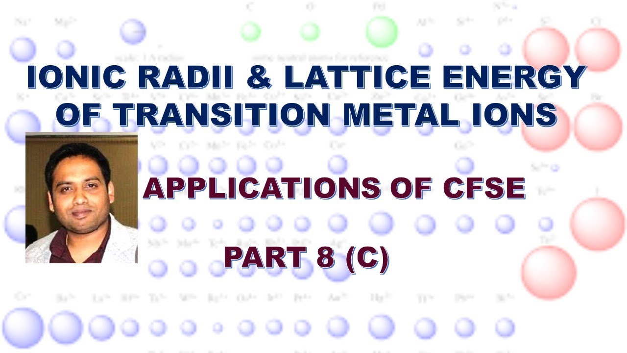 Part 8(C): Ionic Radii & Lattice Energy of Transition Metal Ions