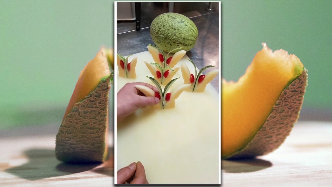 Hami Melon Cutting Skills: How to Cut and Seed Melons | Fruit carving demonstration