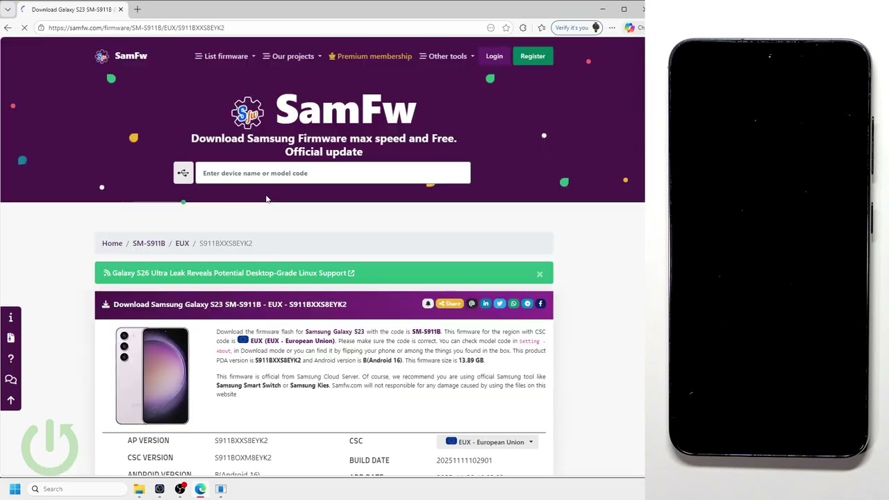 SAMSUNG Galaxy S23 - Jak zaktualizować oprogramowanie przez Odin bez utraty danych