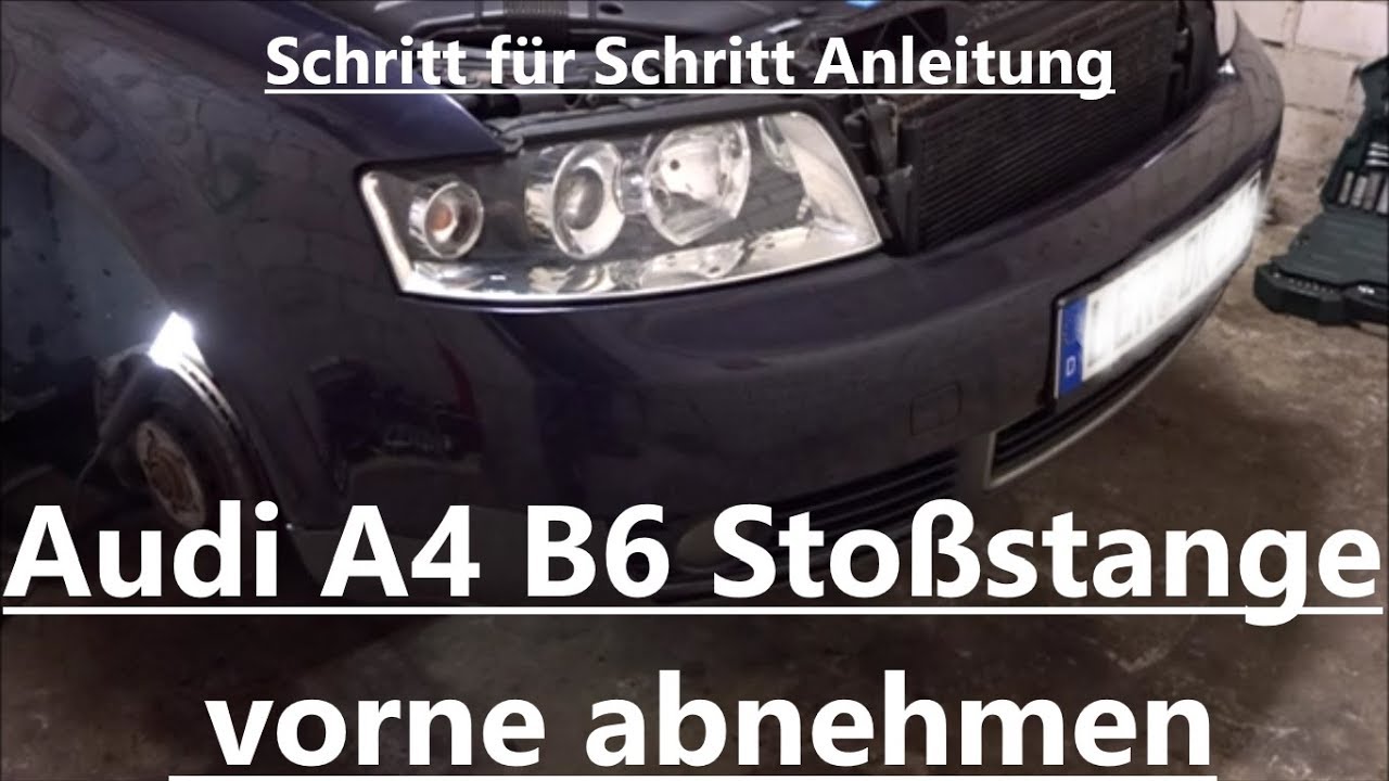 Audi A4 B6 Stoßstange vorne ausbauen / abbauen / demontieren